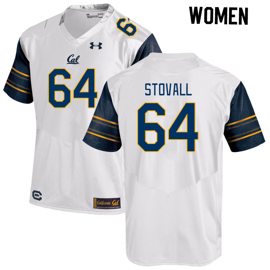 Women #64 Joshua Stovall California Golden Bears College Football Jerseys Stitched Sale-White